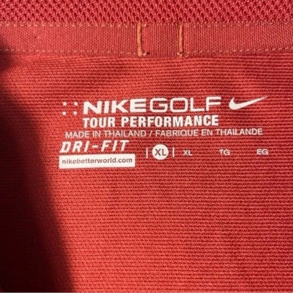 NIke Golf Shirt Men’s Size XL Dri Fit Vented Polo Burgundy Maroon Short Sleeve - Picture 3 of 3
